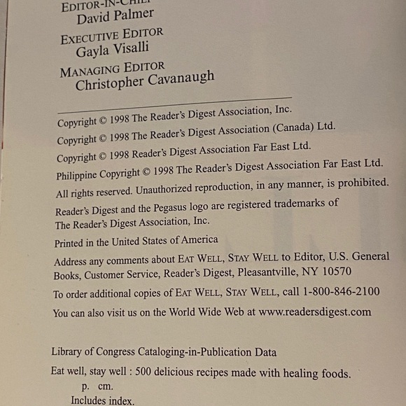 Eat Well Stay Well Hardcover by Editor's of Reader Digest - Picture 3 of 3